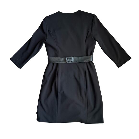 4C Long Sleeve Wrap Black Business Dress 10 - Picture 4 of 13